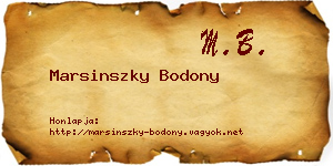 Marsinszky Bodony névjegykártya